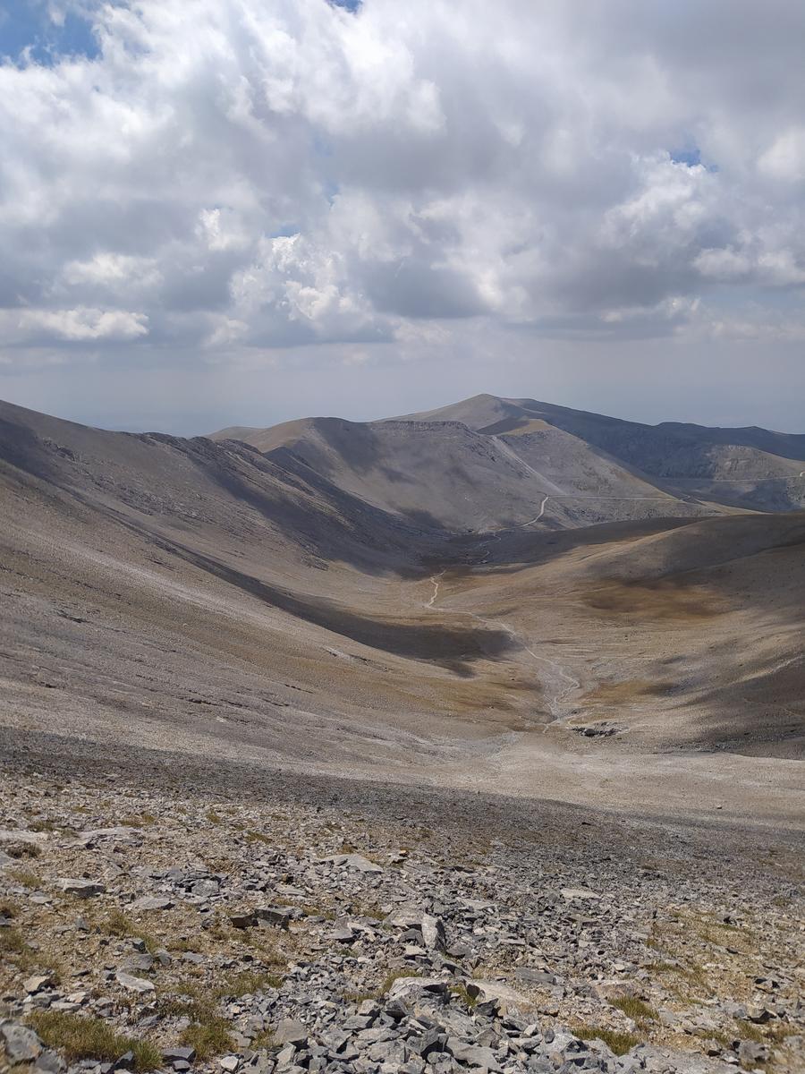 Trail and mountain landscape of Mount Olympus